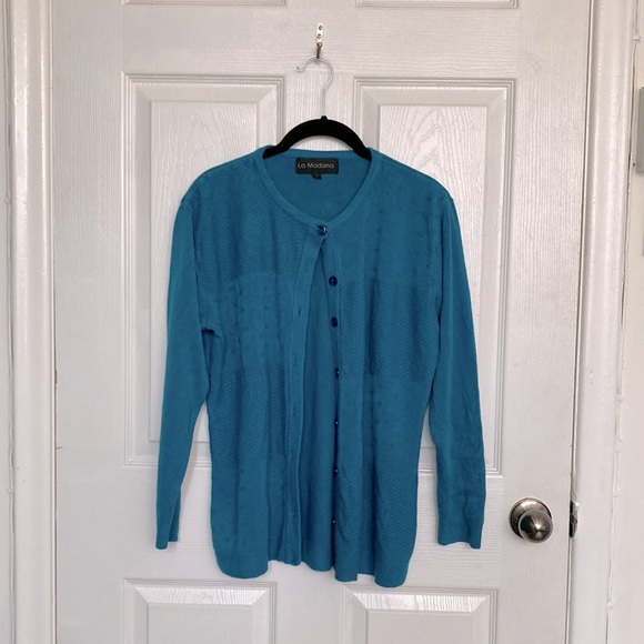 Vintage teal cardigan - Picture 2 of 5